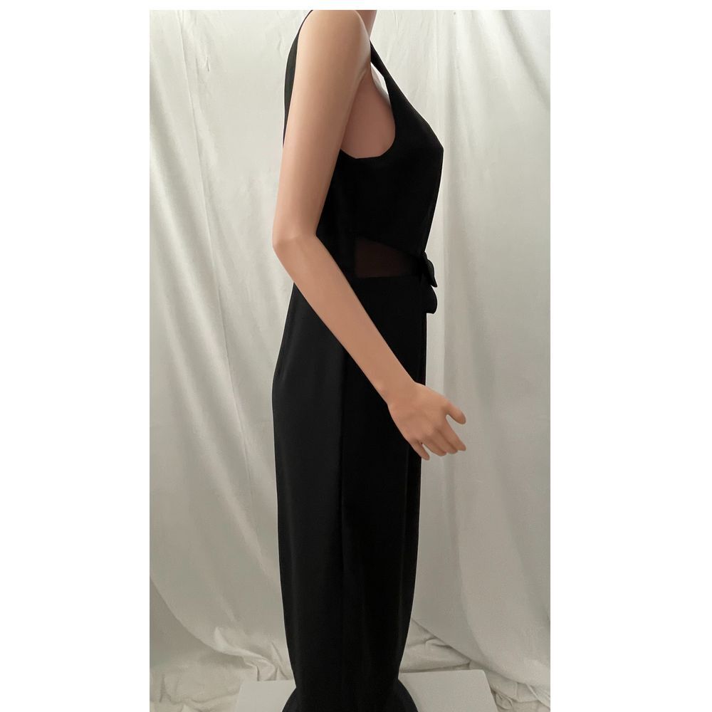 Vintage Cattiva black bow M dress, elegant classy, Old Hollywood, LBD mesh sides - Picture 11 of 14